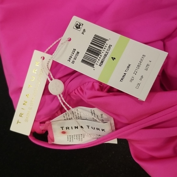 💕TRINA TURK💕 Monaco Convertible One Piece Swimsuit ~ Pitaya Pink 4 NWT - Picture 10 of 12